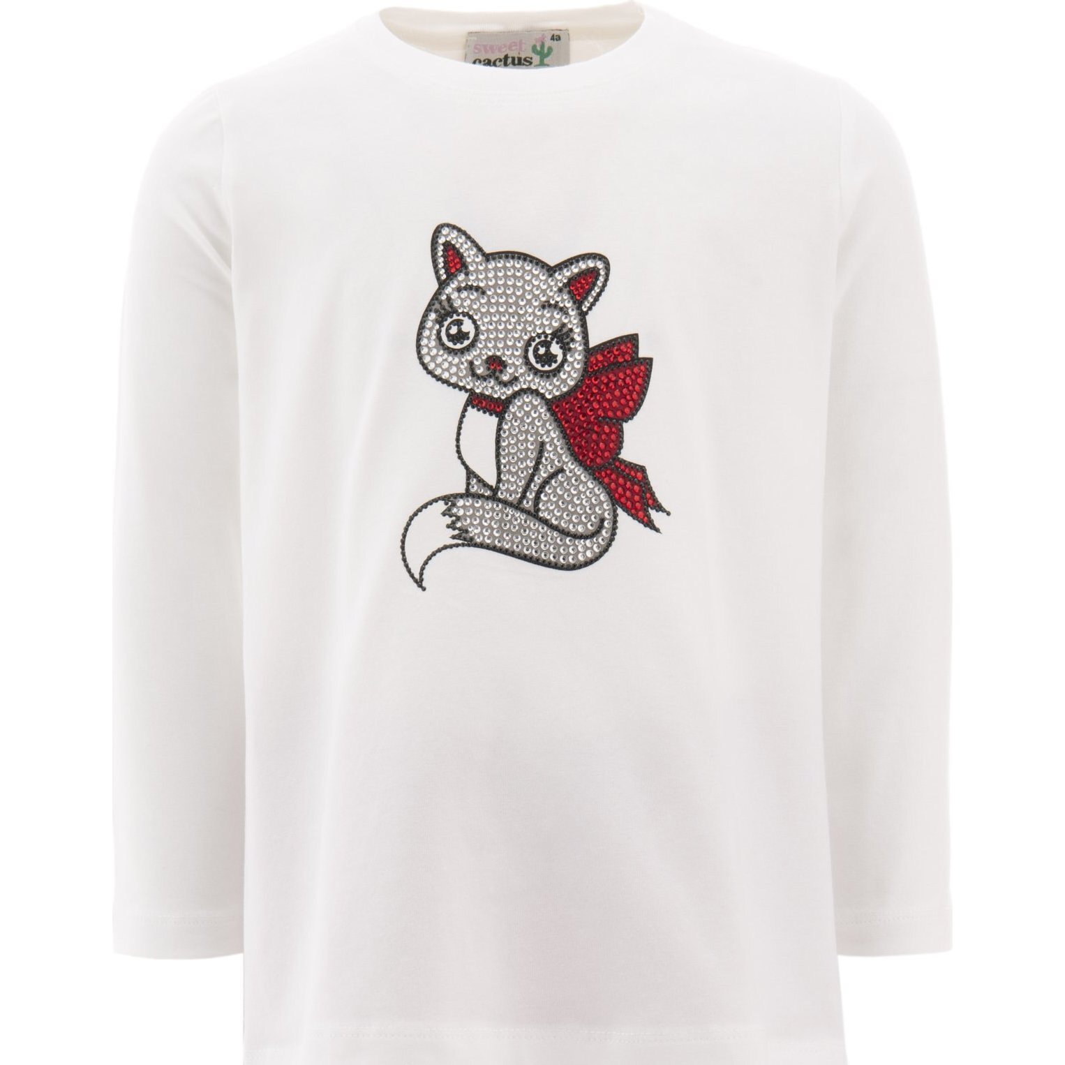 Crystal Cat T-Shirt, White - Shirts - 1