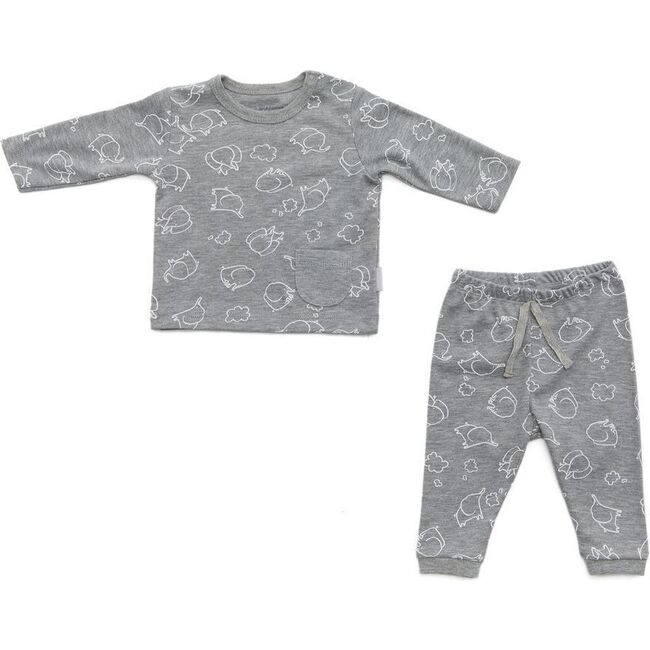 Elephant Print Outfit, Gray