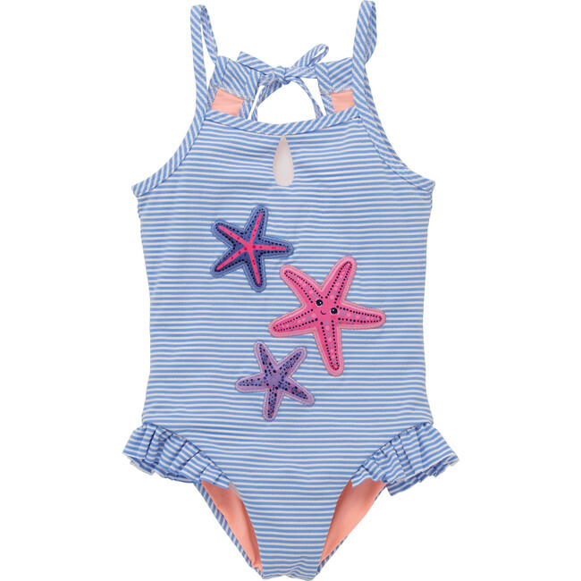 One Piece Swimwear, Light blue Starfish
