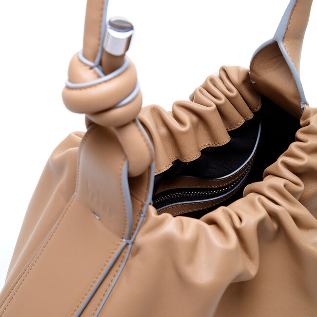 Tina Baguette Nappa, Ruched Almond - Bags - 3