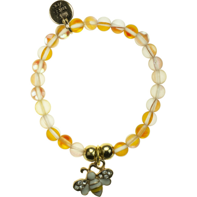 Crystal Bracelet With Bumblebee Charm, Orange