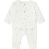 Baby Snowflakes Pants Set, White - Mixed Apparel Set - 1 - thumbnail