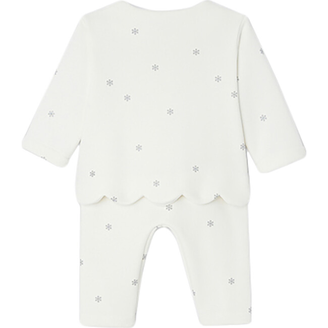 Baby Snowflakes Pants Set, White