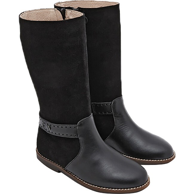 Bi-Material Boots, Black