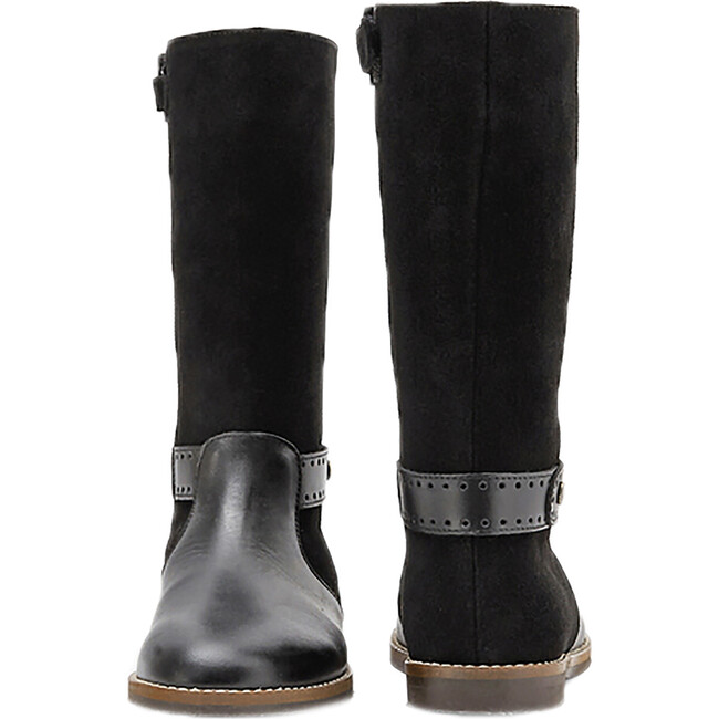 Bi-Material Boots, Black
