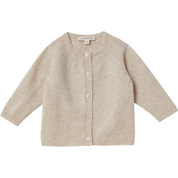 Lyon Baby Cardigan, Oatmeal - Caramel Tops | Maisonette