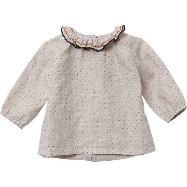 Miron Baby Blouse, Cream Dotty - Blouses - 1