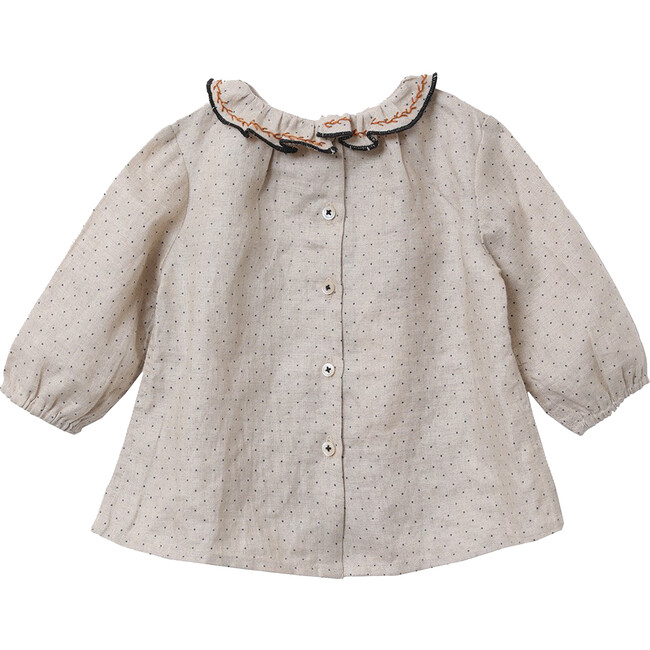 Miron Baby Blouse, Cream Dotty - Blouses - 2