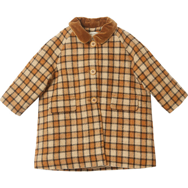 Chee Baby Coat, Brown Check - Coats - 1 - zoom