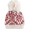 Snowfall Hat, Red and Cream - Hats - 1 - thumbnail
