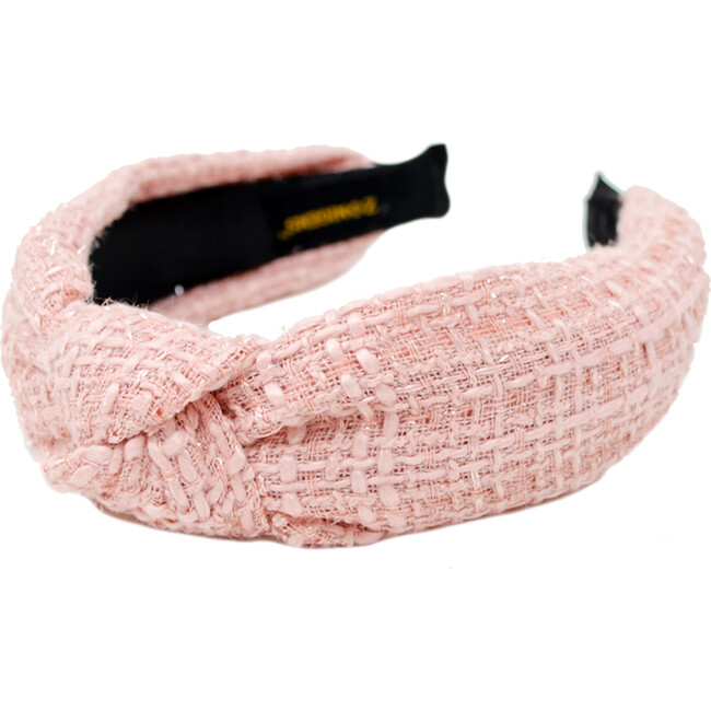 Tweed Knotted Plain Hairband, Pink