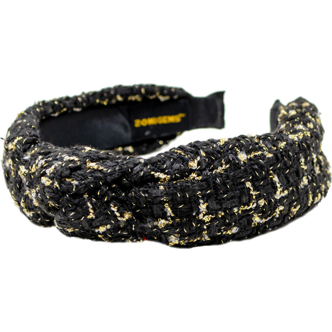 Tweed Knotted Hairband, Black