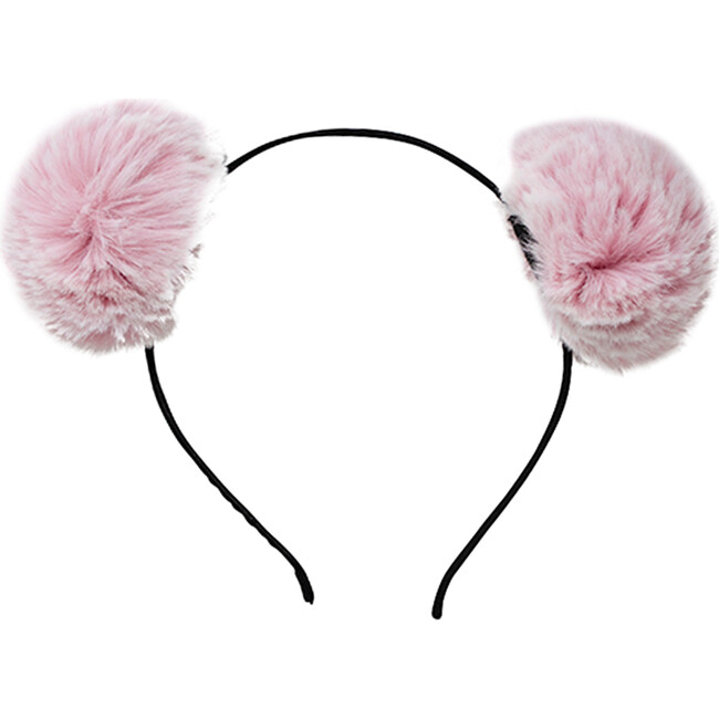 Fuzzy Pom Pom Hairband, Pink
