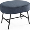 Ella Ottoman, Slate Blue/Black Base - Ottomans - 1 - thumbnail
