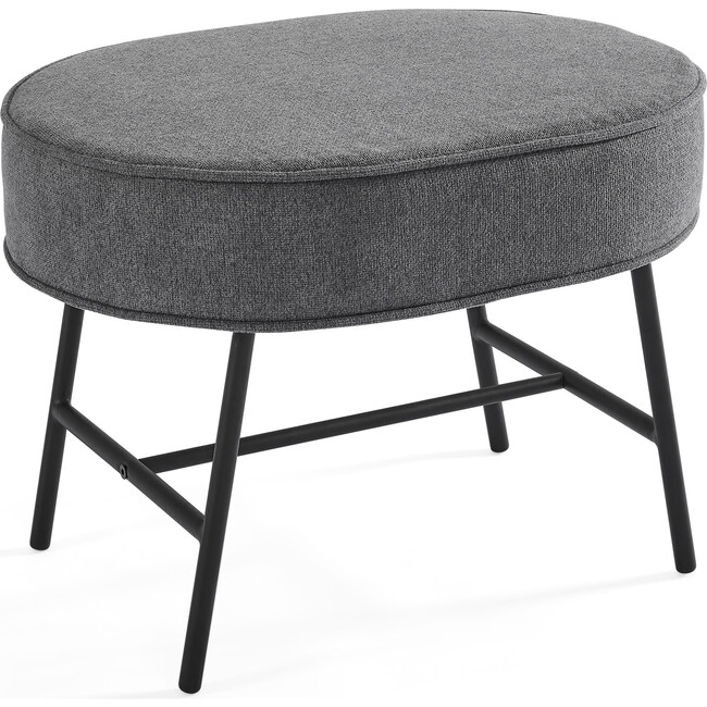 Ella Ottoman, Stone Grey/Black Base - Ottomans - 1