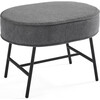 Ella Ottoman, Stone Grey/Black Base - Ottomans - 1 - thumbnail