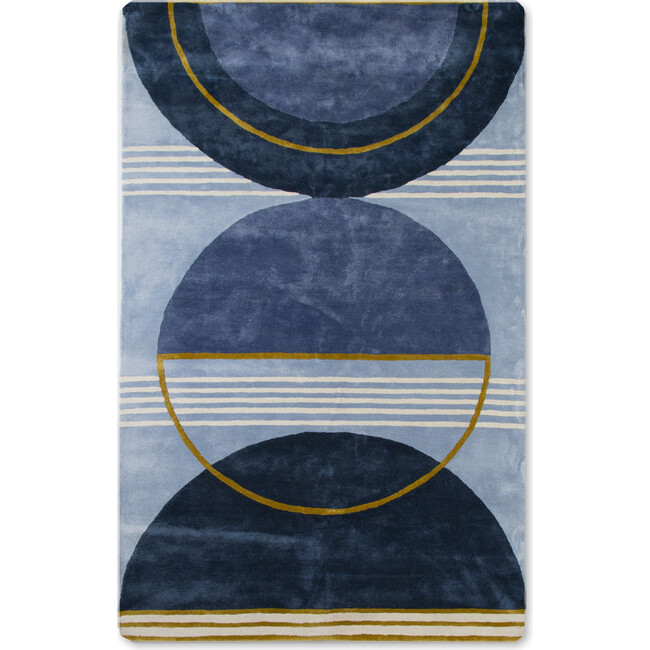 Hand-Tufted Rug, Blue Abstract