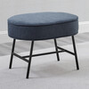 Ella Ottoman, Slate Blue/Black Base - Ottomans - 2