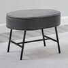 Ella Ottoman, Stone Grey/Black Base - Ottomans - 2