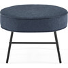 Ella Ottoman, Slate Blue/Black Base - Ottomans - 3