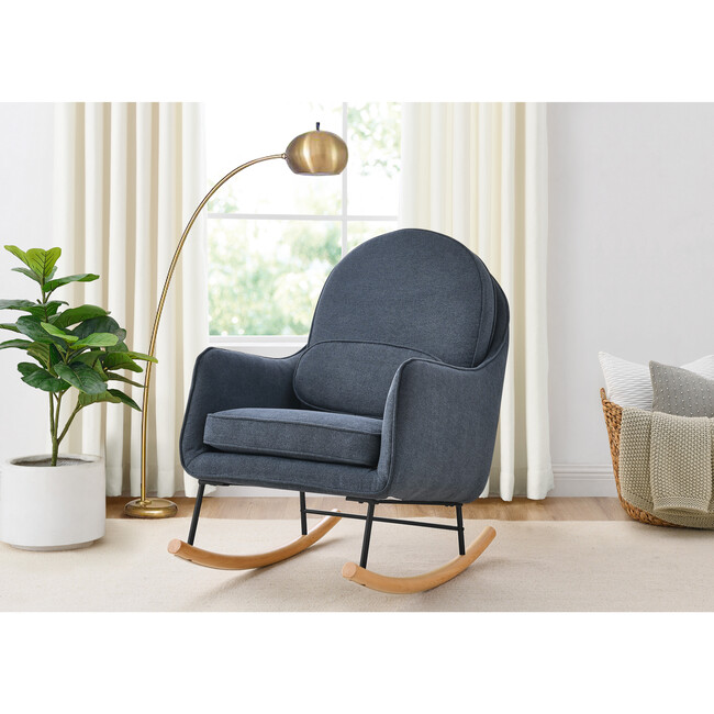 Ella Rocker, Slate Blue with Black/Natural Base - Nursery Chairs - 3