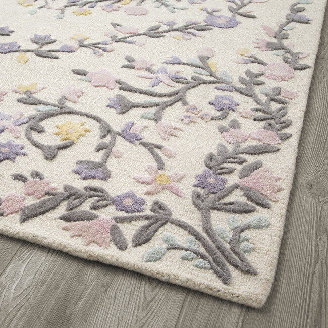Hand-Tufted Wool Blend Rug, Floral Garden - Rugs - 3