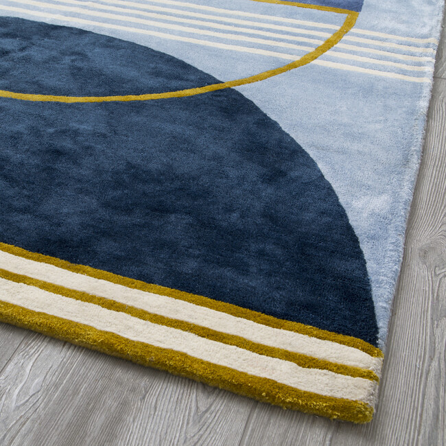 Hand-Tufted Rug, Blue Abstract