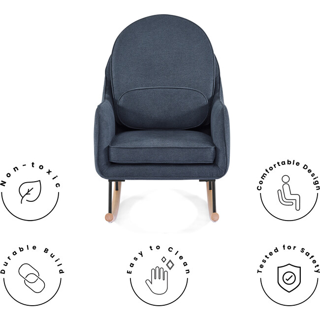 Ella Rocker, Slate Blue with Black/Natural Base - Nursery Chairs - 4