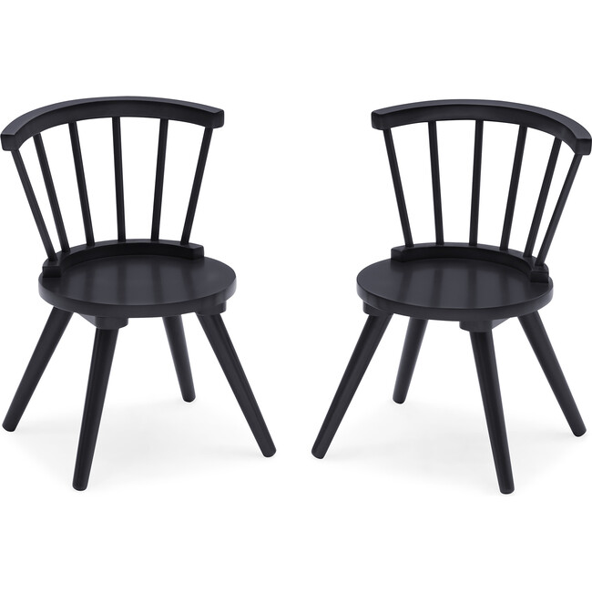 Set of 2 Windsor Chairs, Midnight Grey