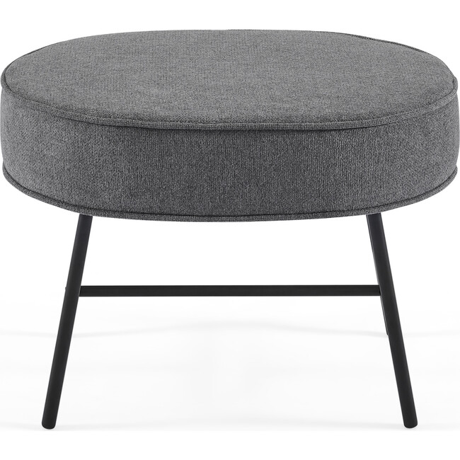 Ella Ottoman, Stone Grey/Black Base - Ottomans - 3