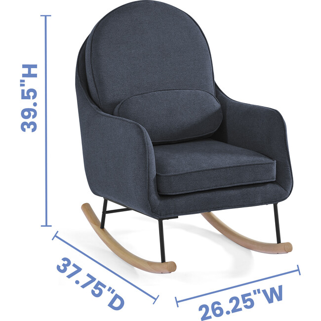 Ella Rocker, Slate Blue with Black/Natural Base - Nursery Chairs - 6