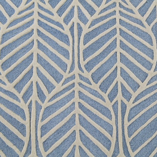 Hand-Tufted 100% Wool Rug, Blue Palm - Rugs - 4