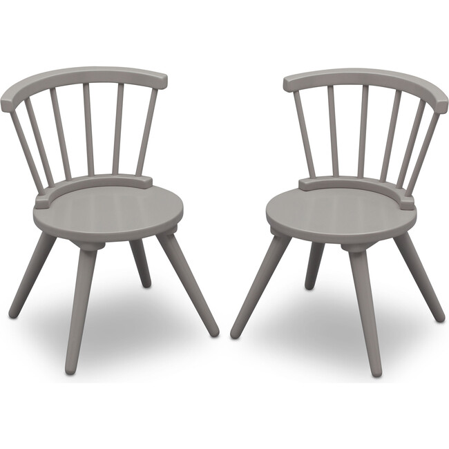 Set of 2 Windsor Chairs, Grey - Kids Seating - 1