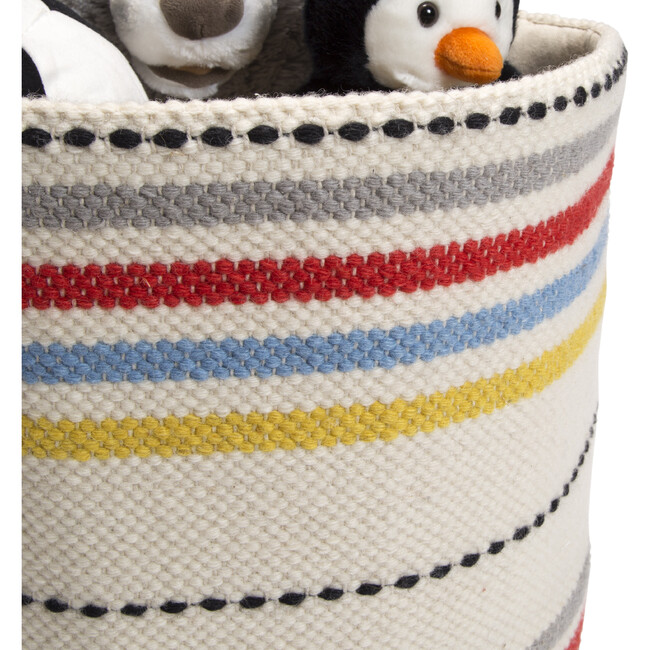 Handwoven Stroage Basket, Bright Stripes - Storage - 6