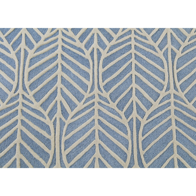 Hand-Tufted 100% Wool Rug, Blue Palm - Rugs - 5