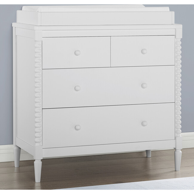 Saint 4 Drawer Dresser with Changing Top, Bianca White - Dressers - 2