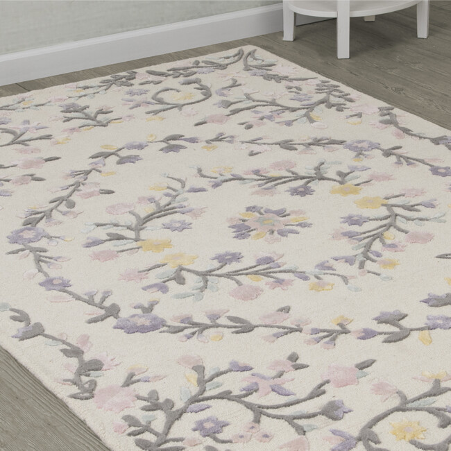 Hand-Tufted Wool Blend Rug, Floral Garden - Rugs - 6