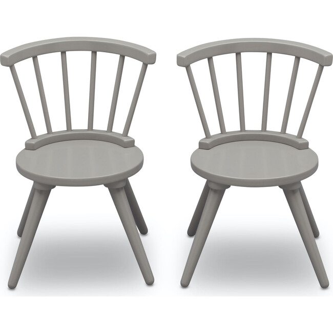 Set of 2 Windsor Chairs, Grey - Kids Seating - 3