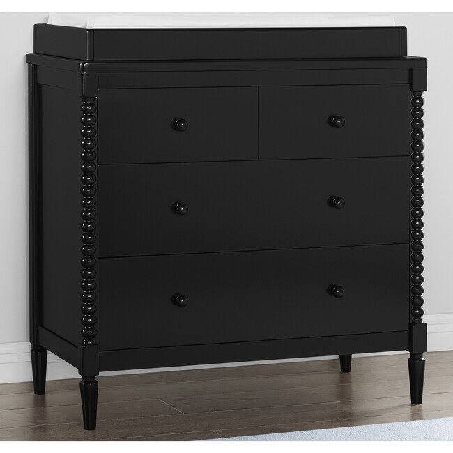 Saint 4 Drawer Dresser with Changing Top, Black - Dressers - 2