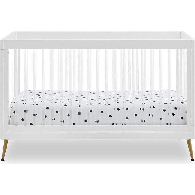 Sloane 4-in-1 Acrylic Convertible Crib Set, Bianca White/Melted Bronze - Cribs - 1