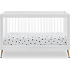 Sloane 4-in-1 Acrylic Convertible Crib Set, Bianca White/Melted Bronze - Cribs - 1 - thumbnail