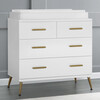 Sloane 4 Drawer Dresser with Changing Top, Bianca White/Melted Bronze - Dressers - 2