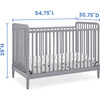 Saint 4-in-1 Convertible Crib, Grey - Cribs - 6 - thumbnail