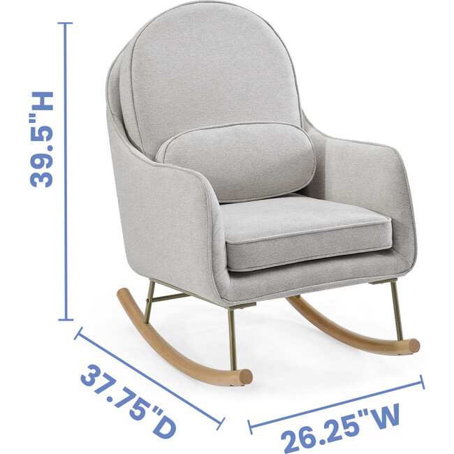 Ella Rocker, Limestone with Bronze/Natural Base - Nursery Chairs - 6
