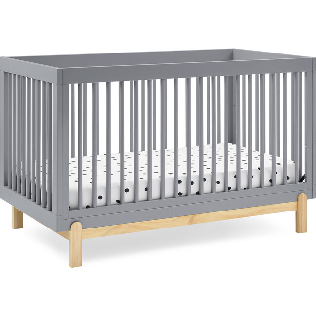 Poppy 4-in-1 Convertible Crib, Grey /Natural