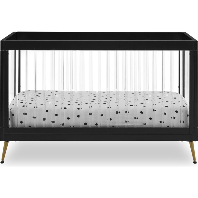 Sloane 4-in-1 Acrylic Convertible Crib Set, Black/Melted Bronze - Cribs - 1