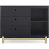 Poppy 3 Drawer Dresser with Cubbies, Midnight Grey/Natural - Dressers - 1 - thumbnail