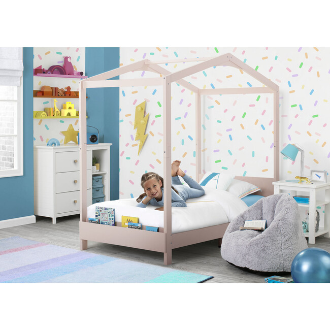 Poppy House Twin Bed, Blush Pink - Beds - 2