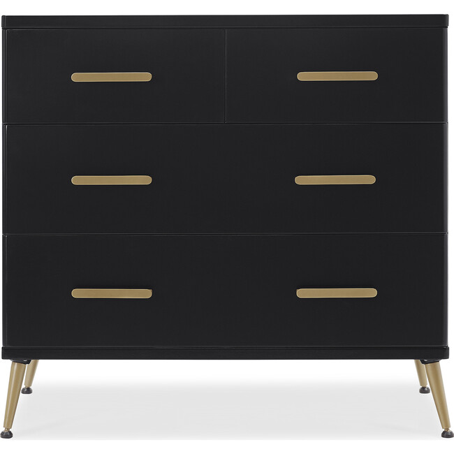 Sloane 4 Drawer Dresser with Changing Top, Black/Melted Bronze - Dressers - 4
