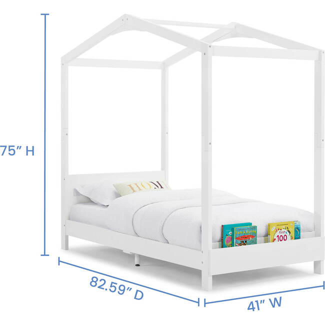 Poppy House Twin Bed, Bianca White - Beds - 6